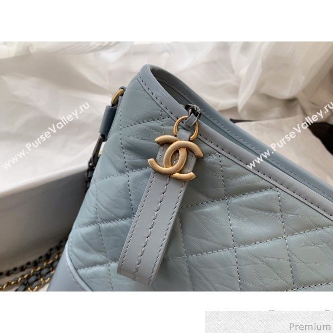 Chanel Gabrielle Hobo Bag in Aged Calfskin A93824 Light Blue 2019 (BLWX-9031417)