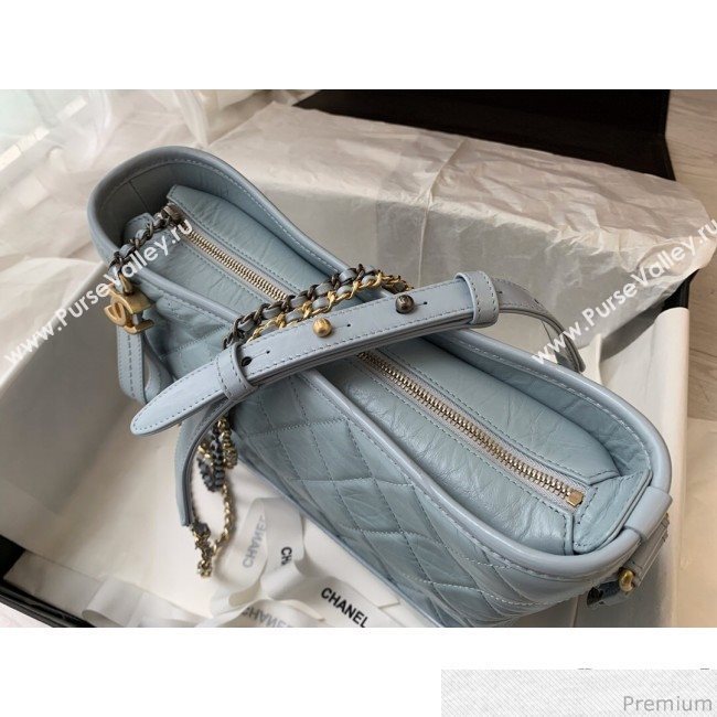 Chanel Gabrielle Hobo Bag in Aged Calfskin A93824 Light Blue 2019 (BLWX-9031417)