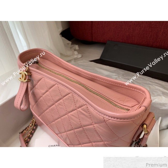 Chanel Gabrielle Hobo Bag in Aged Calfskin A93824 Light Pink 2019 (BLWX-9031419)