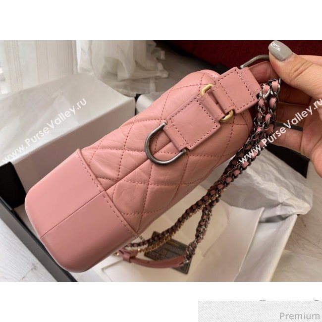 Chanel Gabrielle Hobo Bag in Aged Calfskin A93824 Light Pink 2019 (BLWX-9031419)