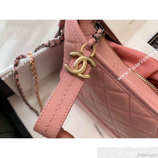 Chanel Gabrielle Hobo Bag in Aged Calfskin A93824 Light Pink 2019 (BLWX-9031419)