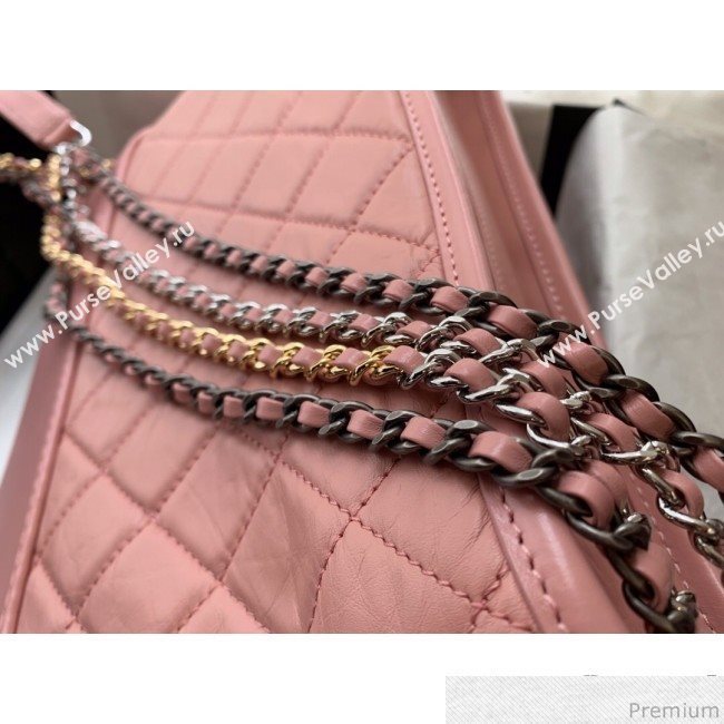 Chanel Gabrielle Hobo Bag in Aged Calfskin A93824 Light Pink 2019 (BLWX-9031419)