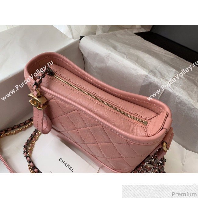 Chanel Gabrielle Small Hobo Bag in Aged Calfskin A91810 Light Pink 2019 (BLWX-9031418)