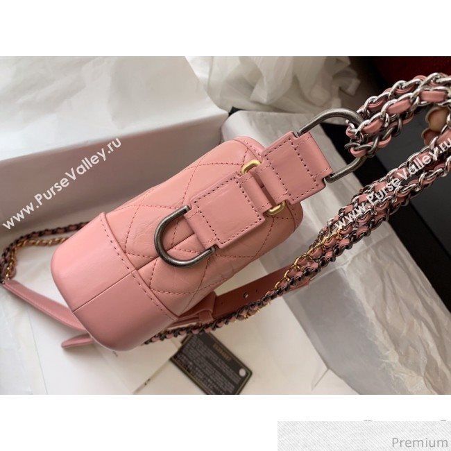 Chanel Gabrielle Small Hobo Bag in Aged Calfskin A91810 Light Pink 2019 (BLWX-9031418)