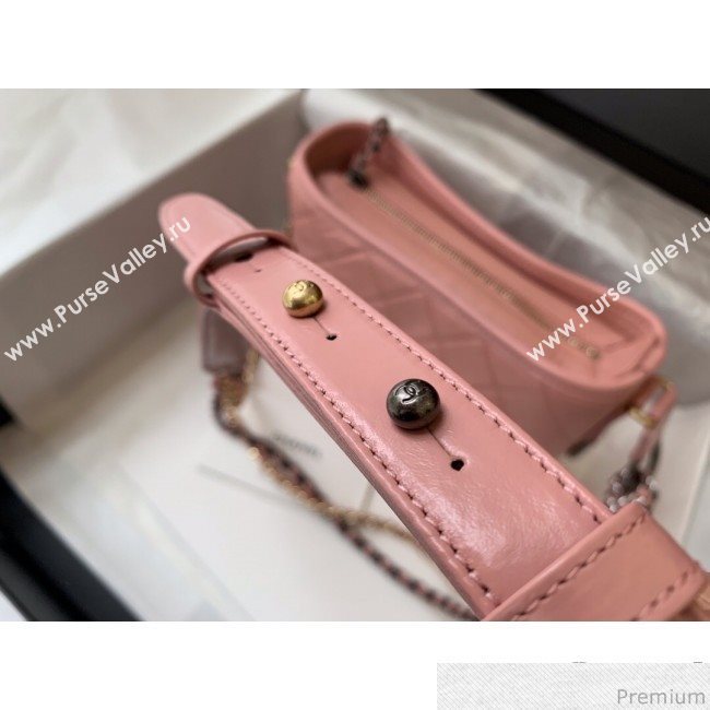 Chanel Gabrielle Small Hobo Bag in Aged Calfskin A91810 Light Pink 2019 (BLWX-9031418)