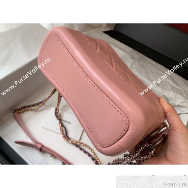 Chanel Gabrielle Small Hobo Bag in Aged Calfskin A91810 Light Pink 2019 (BLWX-9031418)