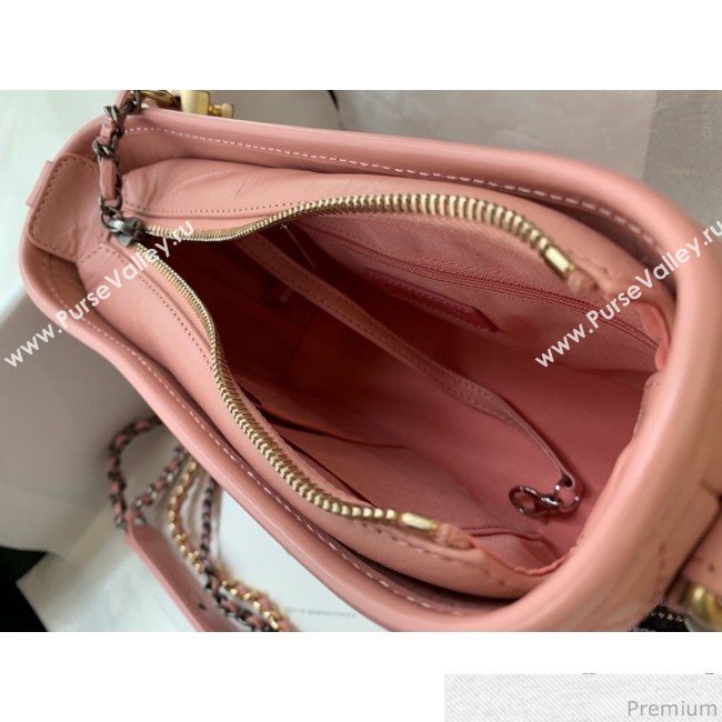 Chanel Gabrielle Small Hobo Bag in Aged Calfskin A91810 Light Pink 2019 (BLWX-9031418)