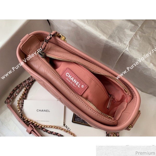 Chanel Gabrielle Small Hobo Bag in Aged Calfskin A91810 Light Pink 2019 (BLWX-9031418)