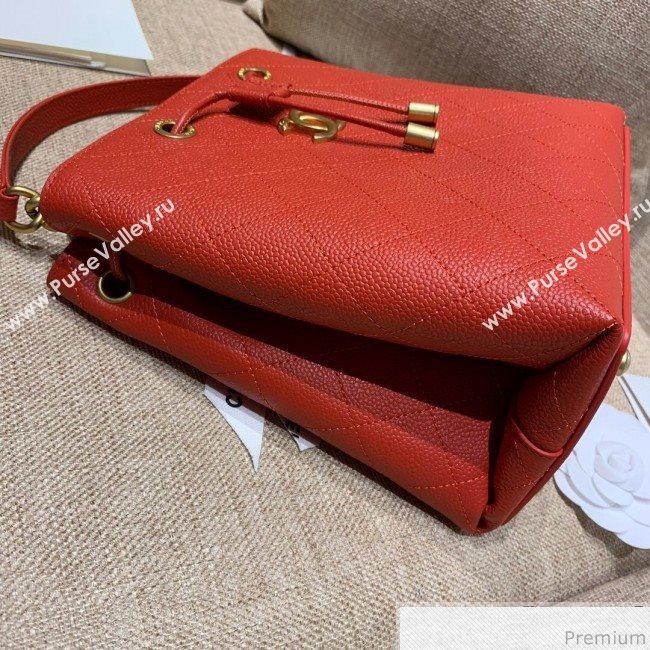 Chanel Drawstring Bucket Top Handle Bag in Grained Calfskin AS0310 Red 2019 (SSZ-9031427)