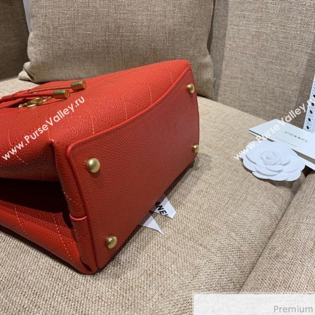 Chanel Drawstring Bucket Top Handle Bag in Grained Calfskin AS0310 Red 2019 (SSZ-9031427)