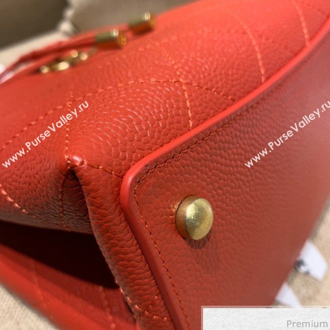 Chanel Drawstring Bucket Top Handle Bag in Grained Calfskin AS0310 Red 2019 (SSZ-9031427)