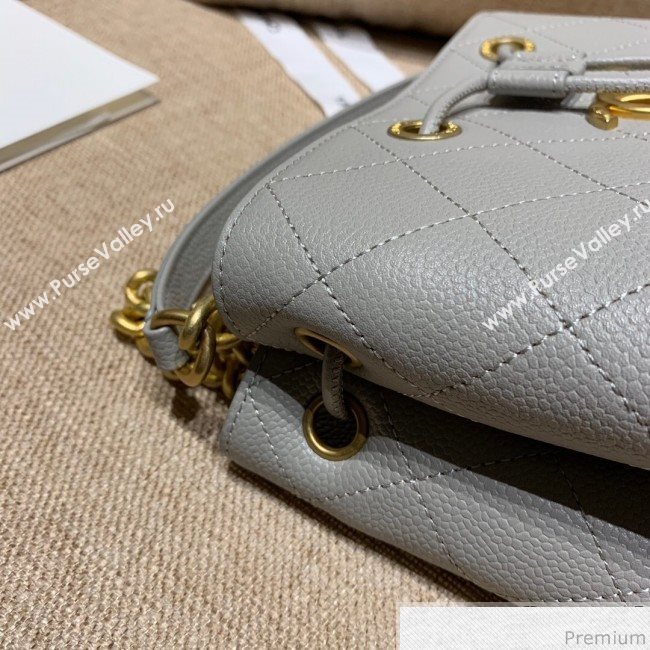Chanel Drawstring Bucket Top Handle Bag in Grained Calfskin AS0310 Light Gray 2019 (SSZ-9031428)