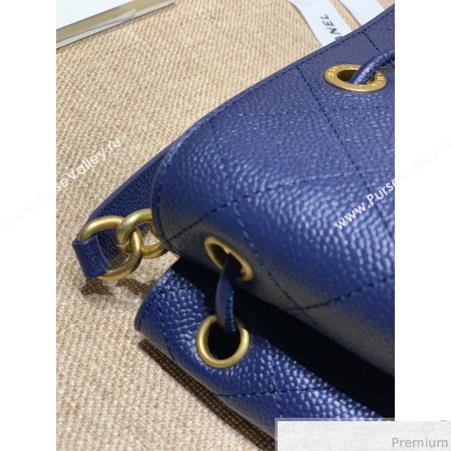 Chanel Drawstring Bucket Top Handle Bag in Grained Calfskin AS0310 Royal Blue 2019 (SSZ-9031429)