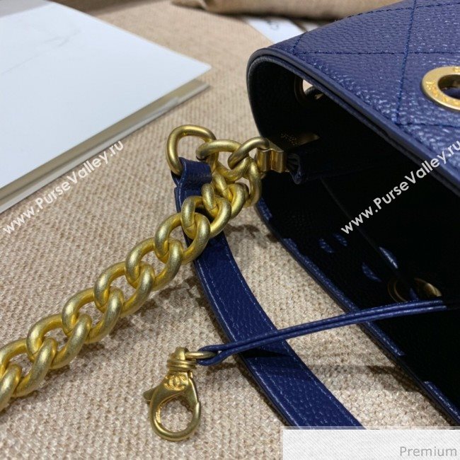 Chanel Drawstring Bucket Top Handle Bag in Grained Calfskin AS0310 Royal Blue 2019 (SSZ-9031429)