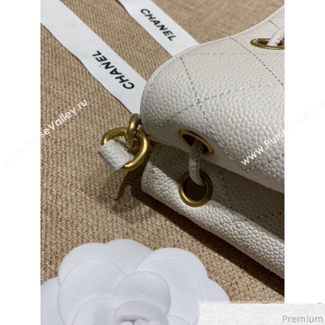 Chanel Drawstring Bucket Top Handle Bag in Grained Calfskin AS0310 White 2019 (SSZ-9031430)