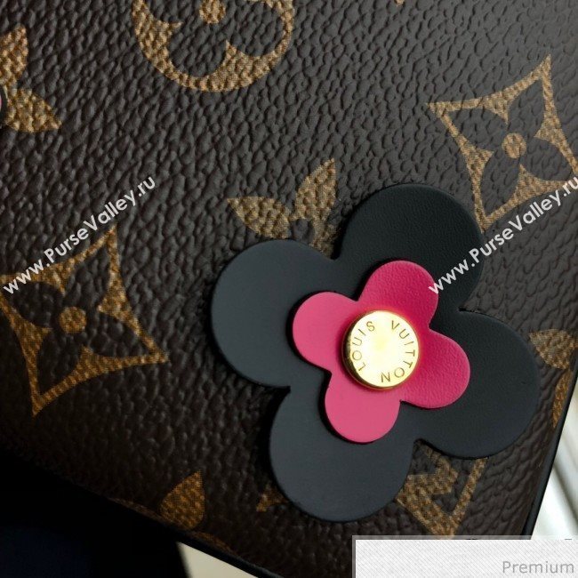 Louis Vuitton Blooming Flowers Pochette Double Zip Chain Wallet in Monogram Canvas M63905 Black 2019 (KD-9031436)