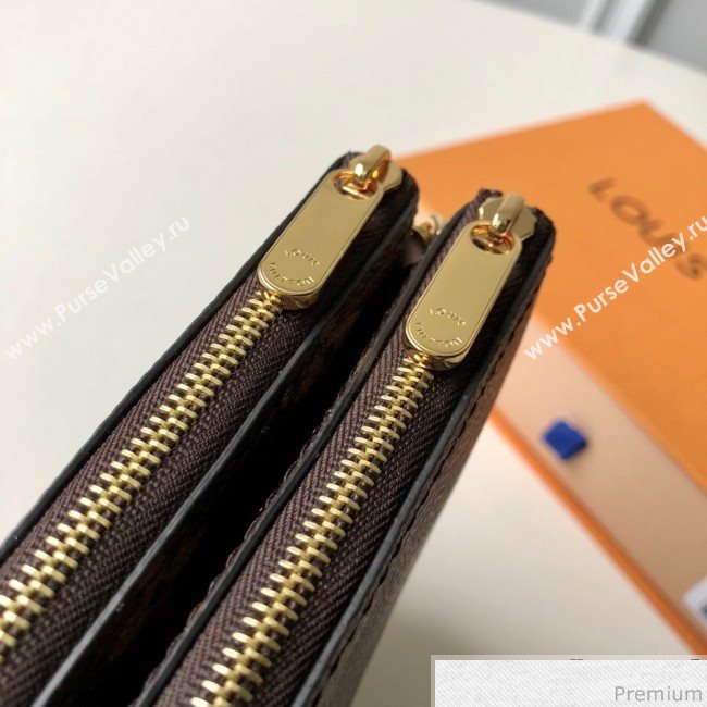 Louis Vuitton Blooming Flowers Pochette Double Zip Chain Wallet in Monogram Canvas M63905 Blue 2019 (KD-9031437)