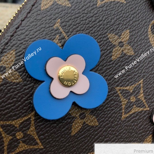 Louis Vuitton Blooming Flowers Pochette Double Zip Chain Wallet in Monogram Canvas M63905 Blue 2019 (KD-9031437)