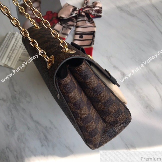 Louis Vuitton Vavin PM Chain Shoulder Bag N40113 Damier Ebene Canvas/Creme White 2019 (LVSJ-9031440)