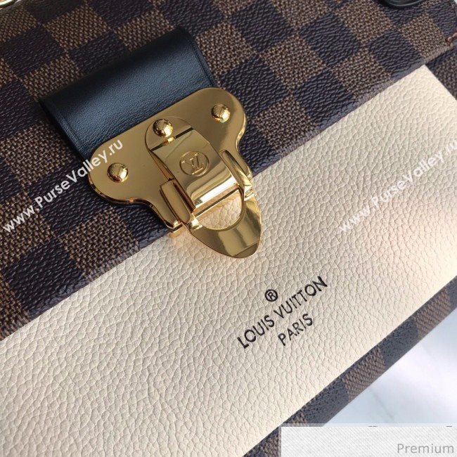 Louis Vuitton Vavin PM Chain Shoulder Bag N40113 Damier Ebene Canvas/Creme White 2019 (LVSJ-9031440)