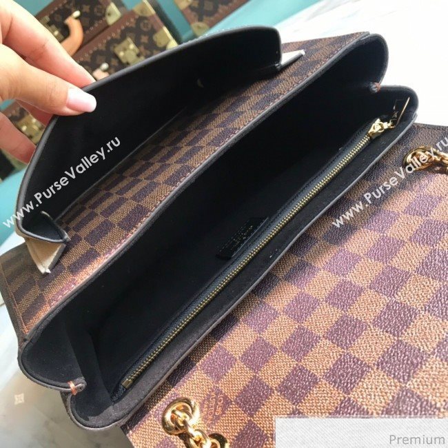 Louis Vuitton Vavin PM Chain Shoulder Bag N40113 Damier Ebene Canvas/Creme White 2019 (LVSJ-9031440)