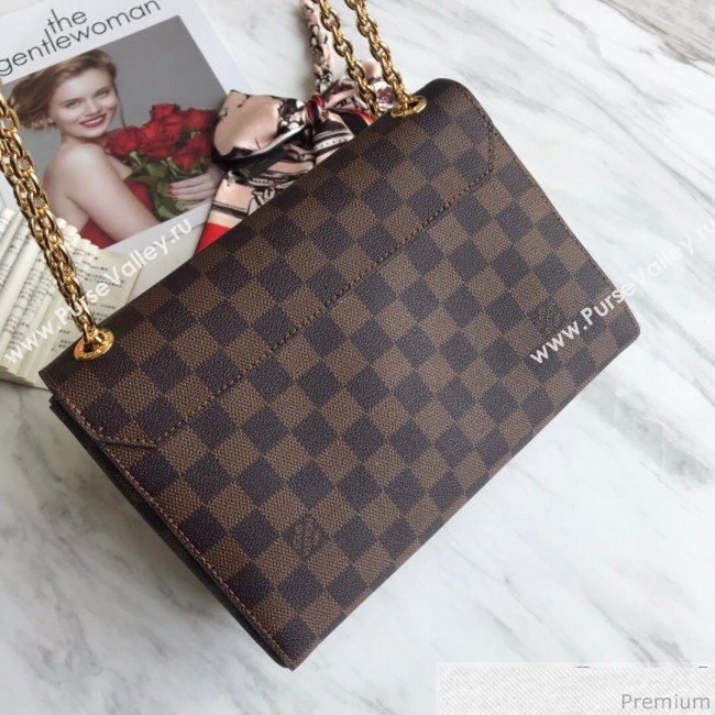 Louis Vuitton Vavin PM Chain Shoulder Bag N40109 Damier Ebene Canvas/Burgundy 2019 (LVSJ-9031439)