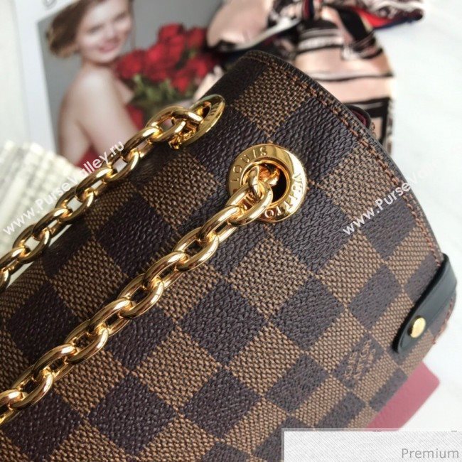 Louis Vuitton Vavin PM Chain Shoulder Bag N40109 Damier Ebene Canvas/Burgundy 2019 (LVSJ-9031439)