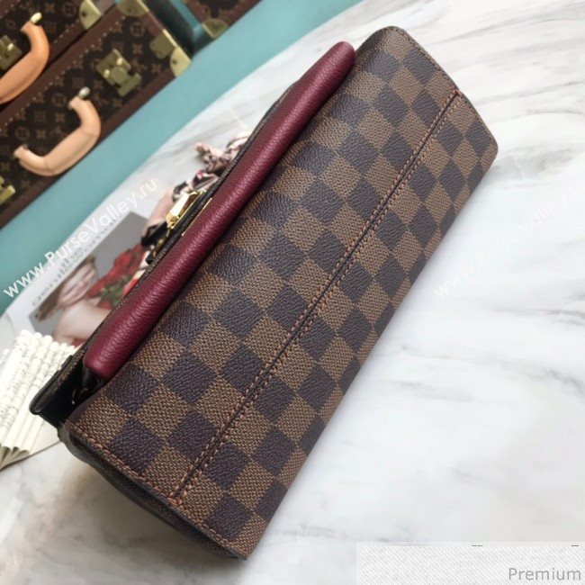 Louis Vuitton Vavin PM Chain Shoulder Bag N40109 Damier Ebene Canvas/Burgundy 2019 (LVSJ-9031439)
