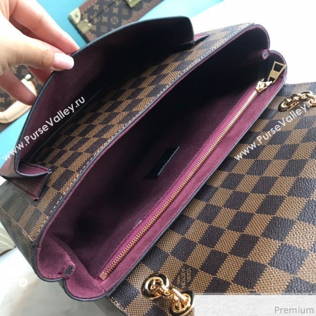 Louis Vuitton Vavin PM Chain Shoulder Bag N40109 Damier Ebene Canvas/Burgundy 2019 (LVSJ-9031439)