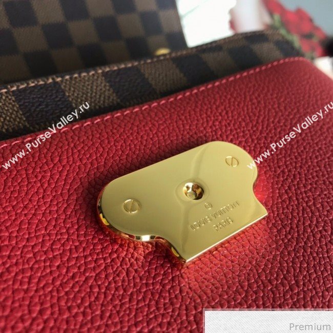 Louis Vuitton Vavin PM Chain Shoulder Bag N40109 Damier Ebene Canvas/Red 2019 (LVSJ-9031441)