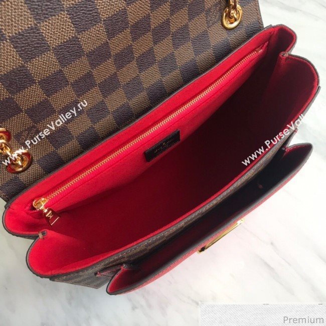 Louis Vuitton Vavin PM Chain Shoulder Bag N40109 Damier Ebene Canvas/Red 2019 (LVSJ-9031441)