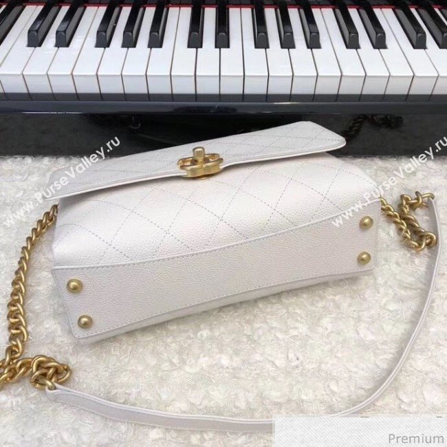 Chanel Grained Calfskin Flap Top Handle Bag AS0305 White 2019 (XXY-9031449)