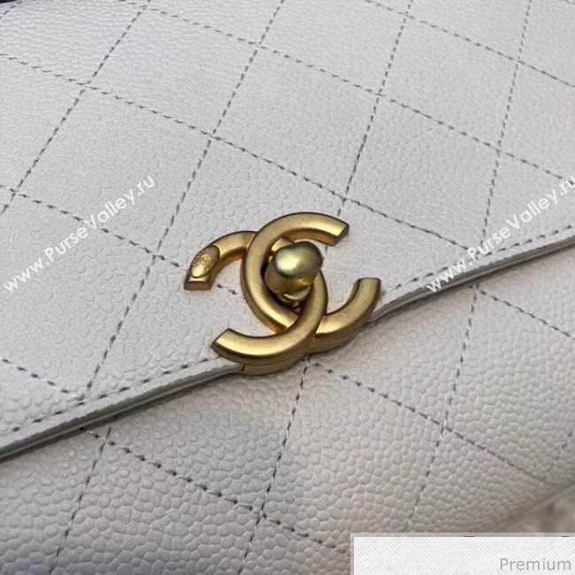Chanel Grained Calfskin Flap Top Handle Bag AS0305 White 2019 (XXY-9031449)