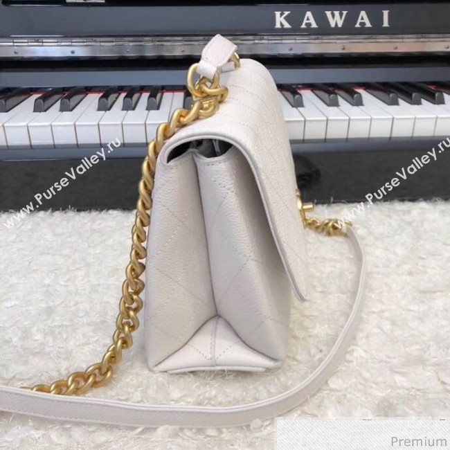 Chanel Grained Calfskin Flap Top Handle Bag AS0305 White 2019 (XXY-9031449)