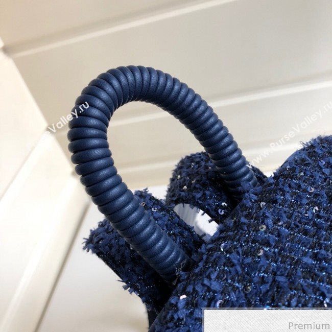 Chanel Sequins Tweed and Quilting Nylon Backpack Blue 2019 (YD-9031505)