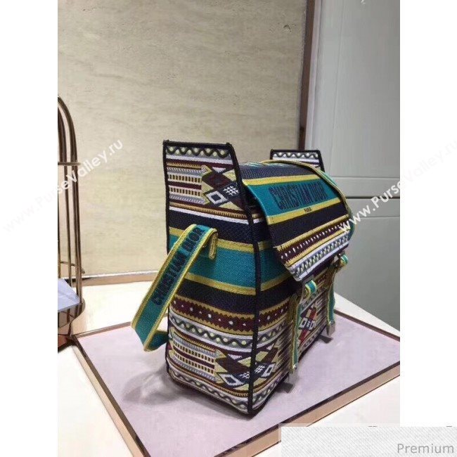 Dior Diorcamp Messenger Bag in Multicolored Embroidered Canvas Blue 2019 (JPH-9031839)