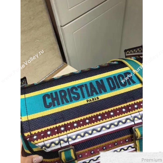 Dior Diorcamp Messenger Bag in Multicolored Embroidered Canvas Blue 2019 (JPH-9031839)