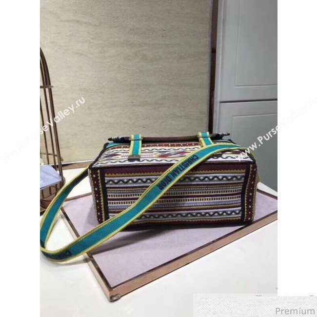 Dior Diorcamp Messenger Bag in Multicolored Embroidered Canvas Blue 2019 (JPH-9031839)