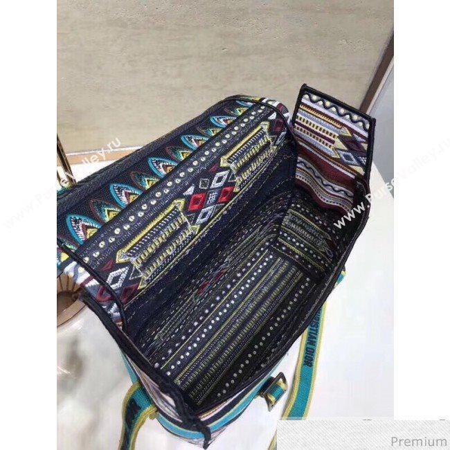 Dior Diorcamp Messenger Bag in Multicolored Embroidered Canvas Blue 2019 (JPH-9031839)