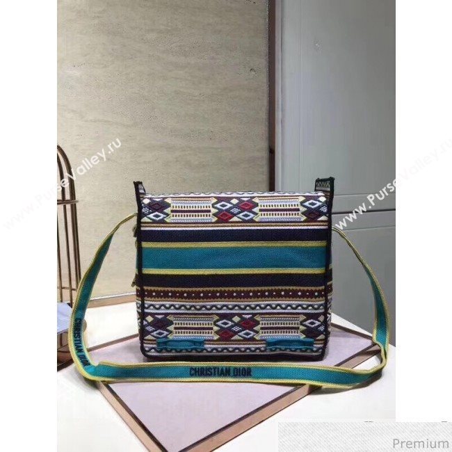 Dior Diorcamp Messenger Bag in Multicolored Embroidered Canvas Blue 2019 (JPH-9031839)