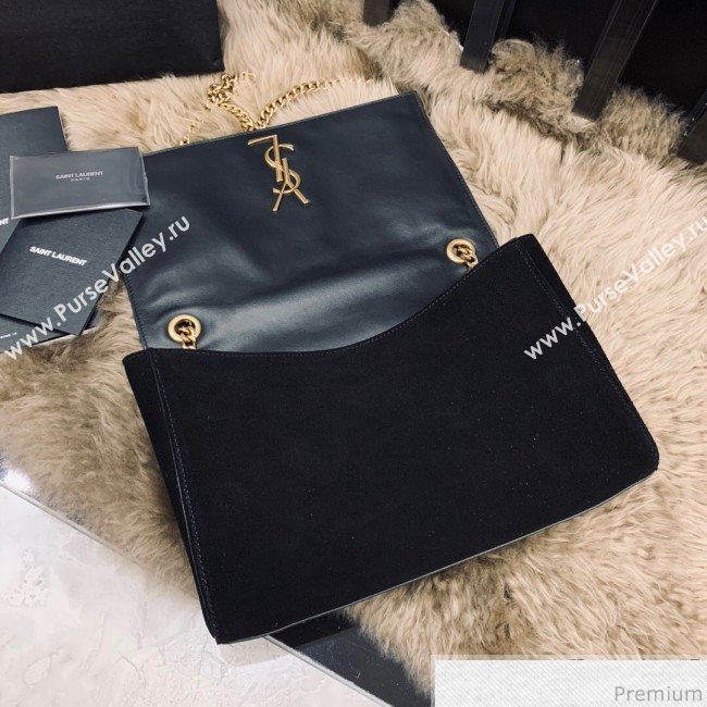 Saint Laurent Medium Reversible Kate in Suede and Smooth Leather 553804 Black 2019 (JUND-9031901)