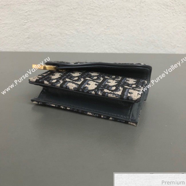 Dior Saddle Coin Purse in Blue Oblique Jacquard Canvas (WEIP-9031903)