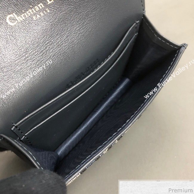 Dior Saddle Coin Purse in Blue Oblique Jacquard Canvas (WEIP-9031903)