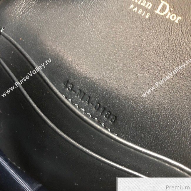 Dior Saddle Coin Purse in Blue Oblique Jacquard Canvas (WEIP-9031903)