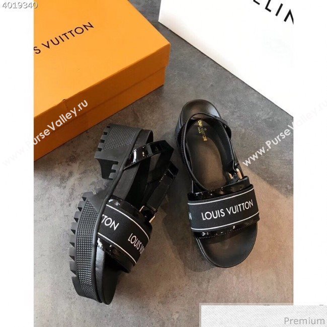 Louis Vuitton Laureate Platform Sandal Black/White 2019 (EM-9031908)