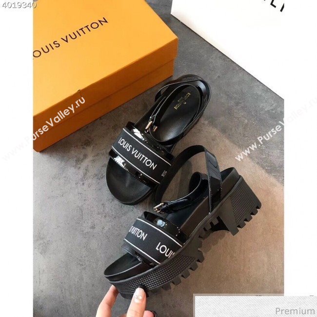 Louis Vuitton Laureate Platform Sandal Black/White 2019 (EM-9031908)