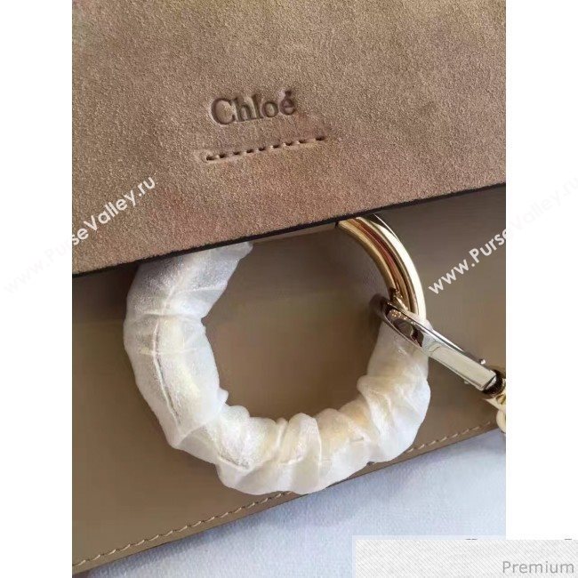 Chloe Small Suede/Smooth Calfskin Faye Bag Motty Grey 2016 (2A118-7010601)