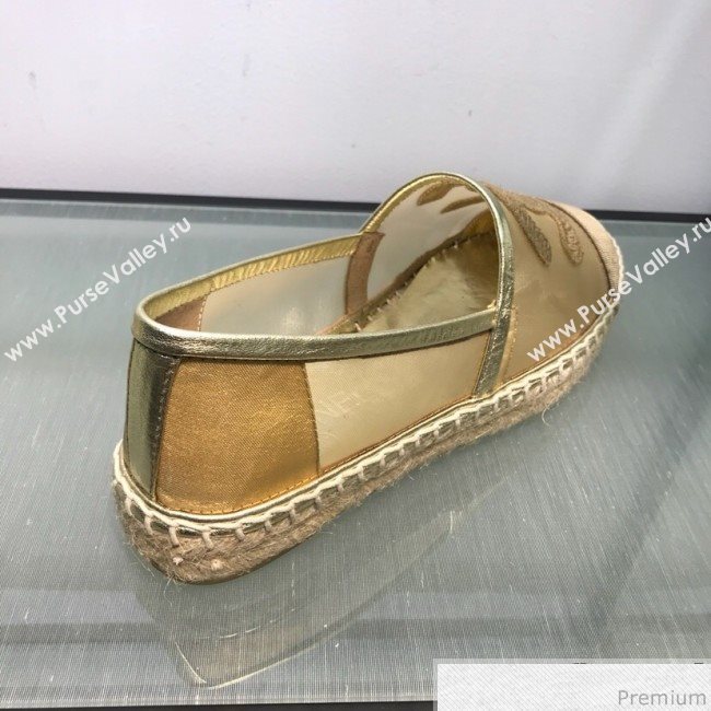 Chanel Mesh Espadrilles G34651 Gold 2019 (HANB-9031925)