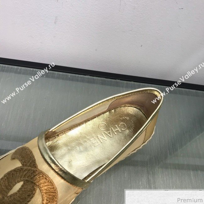 Chanel Mesh Espadrilles G34651 Gold 2019 (HANB-9031925)
