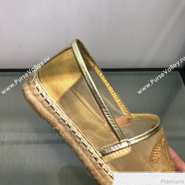 Chanel Mesh Espadrilles G34651 Gold 2019 (HANB-9031925)